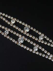 1 Pair Women Adjustable Replaceable Undergarment Shoulder Straps Accessories, Rhinestone Slip Proof Strap, For Rave