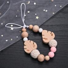 1pc Wooden Leaf Pendant Decor Hanging Rope, For Bag Charms, Bracelet, Keychain Lanyard Making - Multicolor - View 13