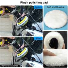 4/5/6inch 5pcs Car Detailing Self-Adhesive Polishing Pads, Polishing Kit Polishing Pad Car Wax Pad Wool Buffing Wheels, Suitable For Car Body Detailing Polishing Car Wash Tools