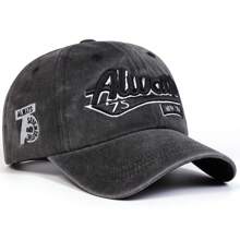 1pc Men's Letter Embroidered Baseball Cap, Fashion Sports Hat, Adjustable Outdoor Sun Protection Casual Cap, Suitable For Spring, Autumn, Travel, Beach Party