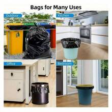 50-100PCS 45 Gallon Trash Bags Heavy Duty, 1.9MIL Trash Bags Large Black Trash Bags 35 "*39.4" Trash Bags For Lawn, Leaf And Commercial Use