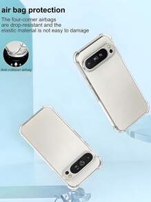 VRNOEI 适用于 Pixel 9 8 7 6 Pro XL 的豪华超薄透明软壳，适用于 Pixel 8A 7A 6A 手机配件的透明后盖 - 無色 - 查看 3