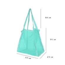 1 pieza Bolso de playa de mujer de secado rápido para verano, bolsa grande con capacidad multifuncional de unicolor con malla para hombro para guardar equipo y juguetes de natación