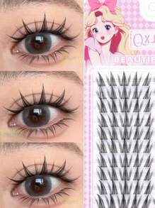 100 对/包卡通向日葵假睫毛，自然蓬松 & 100 对/包狐狸兔子风格松垮假睫毛，增强体积和自然外观，韩式 & 3 件小狗系列松垮假睫毛睫毛簇，睫毛簇，单根睫毛，睫毛，假睫毛