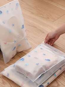 10个透明收纳袋，适用于DIY工艺材料、运输包装，磨砂拉链塑料袋，可保持衣物清洁，透明塑料服装袋，用于包装T恤、衬衫、文件、衣物，可重复使用，磨砂密封袋，适用于医院用品、孕妇用品、旅行收纳、整理、节省空间、鞋子、化妆品等。 - 彩色 - 查看 4