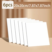 6 tấm vải canvas hình chữ nhật màu trơn, tấm vải canvas đa năng đơn giản để vẽ, trở lại trường, đồ dùng học tập - trắng - Xem 15