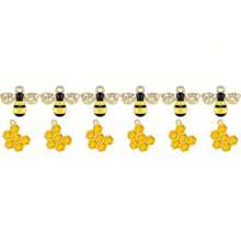 6/12/24 peças aleatórias liga mista abelha favo de mel em forma de decoração pingente jóias fazendo acessórios de decoração pulseira colar tornozeleira decoração acessórios para aniversários, aniversários, festas, presentes, férias na praia, festas, presentes de casamento jóias fazendo acessórios