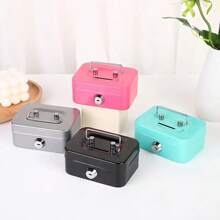 1pc Metal Keylock Storage Box, Money Box, Adult Deposit Box, Coin Deposit Box, Adult Deposit Box, Deposit Box, Cash Register - Multicolor - View 2