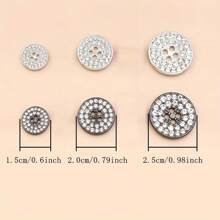 Shiny Metal Buttons 4 Hole Round Buttons Metal Buttons Inlaid With Rhinestones , Decorative Buttons For Crafts Arts & Crafts Supplies , Sewing Buttons For Clothing Sewing & Knitting Supplies.