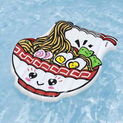 Importadora La Merced Flotador Montable Diseño Ramen Salvavidas 1.83 mts Largo Inflables Flotador para Piscina Flotador Acuatico