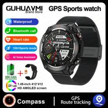 GUHUAVMI GUHUAVMI 2025New GPS Outdoor Sports Smart Watch For Men, Built-In GPS Positioning, Compass, Altitude, Barometer, Weather, 100+Sport Modes Smartwatch, 1ATM Waterproof Watch, Wireless Call, Heart Rate Sleep Monitor Fitness Tracker Smartwatch For Women, Mother's Day Gift,Best Gifts