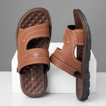 Sandalias de los hombres de fondo suave transpirable antideslizante desgaste exterior de fondo grueso de alto grado de ocio zapatos de playa sandalias zapatillas de verano zapatos de los hombres