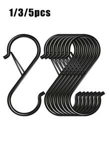 1 件重型 S 形金属挂钩，带扣，S 形挂钩，用于悬挂植物、衣服、厨房用具、花盆、袋子、门上收纳架、衣钩、墙壁衣架、墙壁粘钩、墙壁收纳架、衣架套装、相框墙、浴室架、衣架挂钩、墙上图片、白色挂钩、黑色、粘性墙钩、钱包挂钩墙、壁挂、相框挂钩 - 彩色 - 查看 1