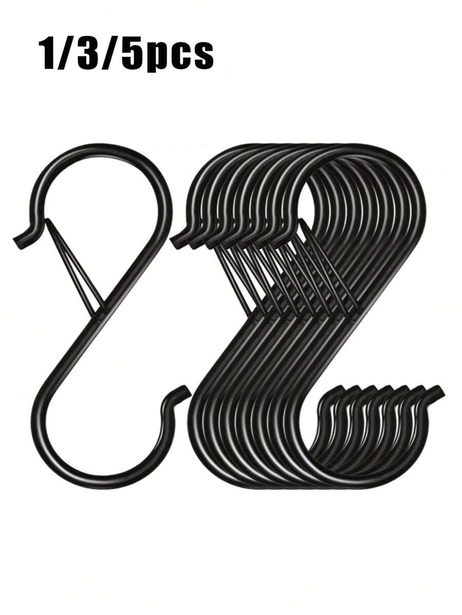 1 件重型 S 形金属挂钩，带扣，S 形挂钩，用于悬挂植物、衣服、厨房用具、花盆、袋子、门上收纳架、衣钩、墙壁衣架、墙壁粘钩、墙壁收纳架、衣架套装、相框墙、浴室架、衣架挂钩、墙上图片、白色挂钩、黑色、粘性墙钩、钱包挂钩墙、壁挂、相框挂钩 - 彩色 - 查看 1