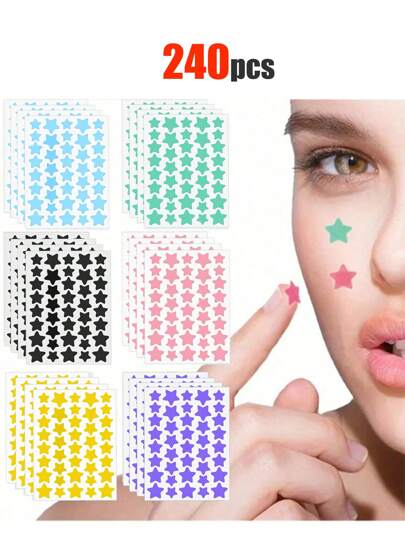 240 piezas. Pegatinas de cobertura, pegatinas de pentágono para fiestas festivas, pegatinas de estrellas, pegatinas decorativas, accesorios de maquillaje y decorativos, adecuados para fiestas, pegatinas de decoración de rostro de fiesta, pegatinas de decoración de fiesta festiva, solo para uso decorativo., Maquillaje, Barato, Decoración de habitación, Tocador, Viaje, Dormitorio, Accesorios de maquillaje