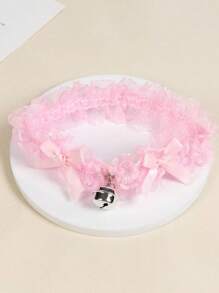 1 pieza Cadena de pierna con lazo y encaje, accesorio de collar gargantilla, joyería de correa para la pierna