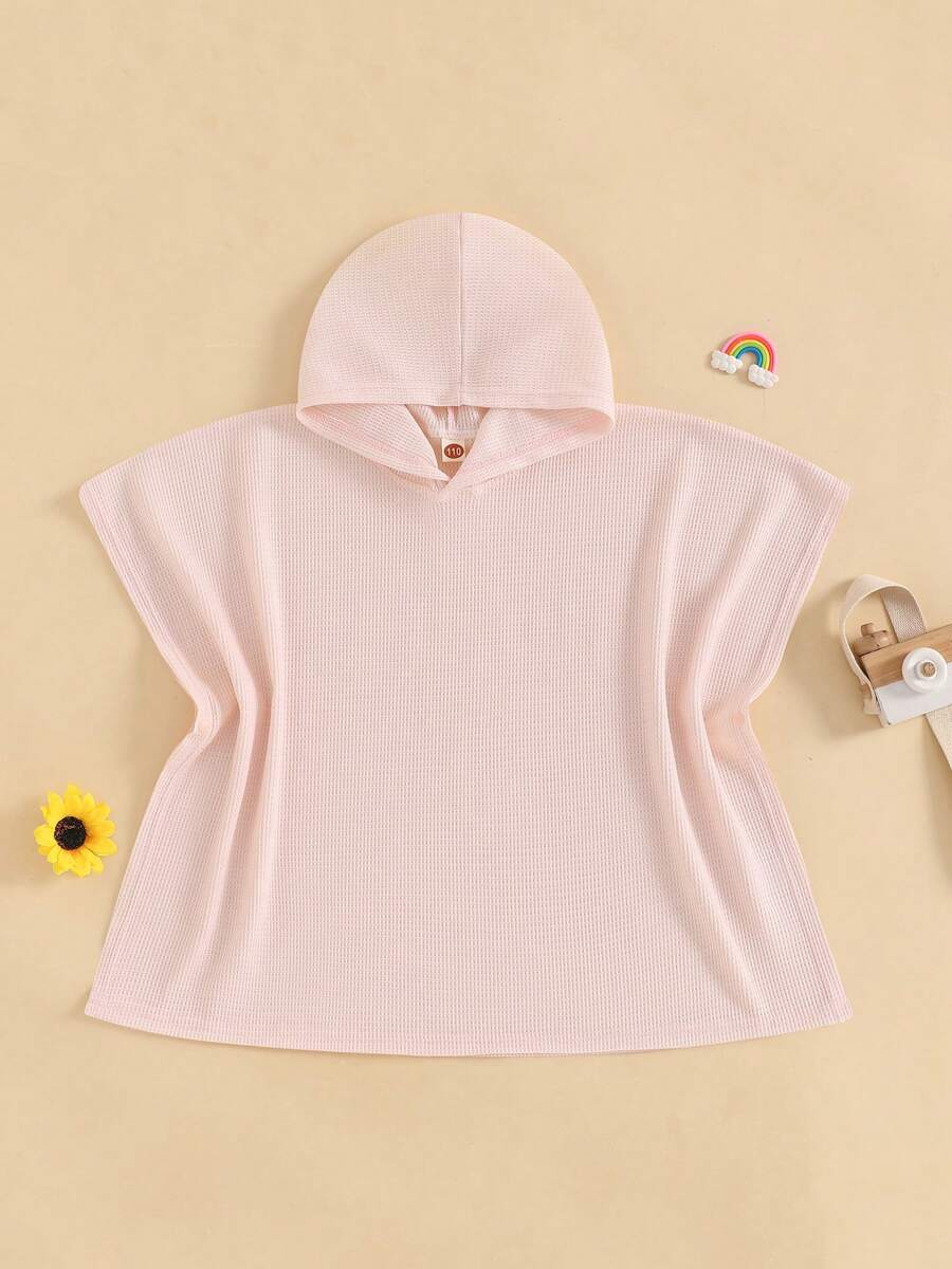 Traje de baño para niños, toalla de baño con capucha para niños pequeños, ropa de playa sólida para niñas y niños - Rosa - View 1
