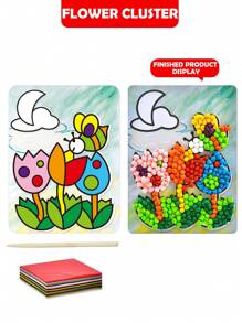 Set de manualidades DIY, pegatinas de arte botánico, pegatinas de mosaico autoadhesivas, manualidades sencillas, juguetes para niños, manualidades de papel.