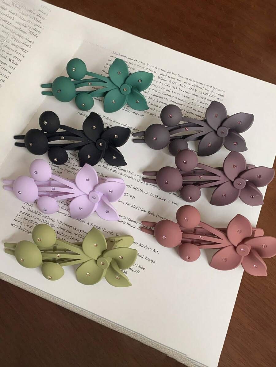 1 件新款樱桃夹发夹，水钻发夹配件，适合日常使用、节日、女性礼物 - 彩色 - 查看 1