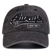 1pc Men's Letter Embroidered Baseball Cap, Fashion Sports Hat, Adjustable Outdoor Sun Protection Casual Cap, Suitable For Spring, Autumn, Travel, Beach Party