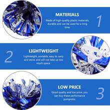 1~3pices,Cheerleading Pom Pom Bulk Football Game Cheerleader Pompoms Plastic Cheering Hand Flowers With Handle For Sports Dance Match Team Cheerleading ,Cheerleading Pom Poms And Large Cheerleader Hair Bow For Girl, Cheer Pompoms Foil Pompoms Hand Flowers For Adults, Party Dance Sports - Blue - View 8