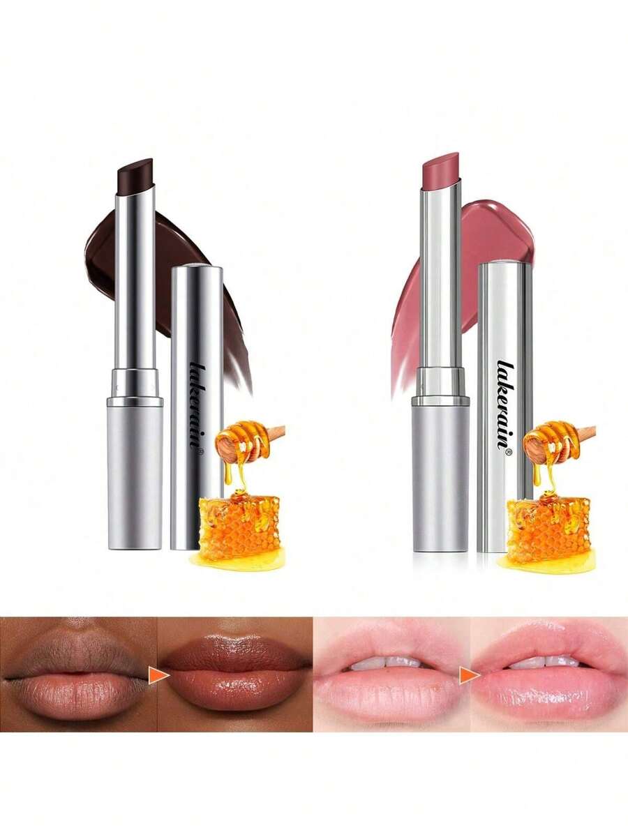 Lakerain 维生素 E 富含黑蜂蜜润唇膏，蜂蜜润唇膏 - 保湿、补水和滋养干燥皮肤，适合所有皮肤类型，日常唇部护理 - 彩色 - 查看 1