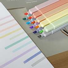 Funfull 10/16/20 szt. pastelowych, estetycznych i ziemistych zakreślaczy w stylu vintage, miękka, ścięta końcówka, zakreślacz do Biblii, nie prześwitujący, różne kolory, artykuły szkolne i biurowe do dziennika