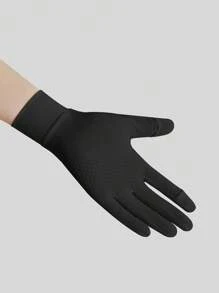 1 Pair Silicone Dot Anti-Slip Fingerless Gloves With Flip-Top, Breathable Icy Smooth Texture, Fashionable Premium Outdoor Travel Driving Gloves