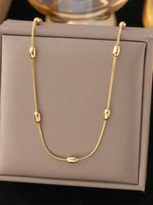 1 Stück lange Halskette aus edlem Edelstahl, minimalistisch, elegant und vielseitig, passend als Geschenk