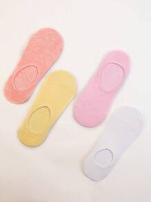 5/10/12/16 Pairs Women's Solid Color Comfortable Simple Dot Non-Slip Casual Boat Socks, Suitable For Home, Commuting, Leisure, Vacation, Holiday Gifts - Multicolor - View 4