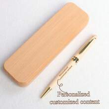 Personalized Maple Wood Pen Set, Customizable Engraved Signature Pen, Push-Button Cap, Medium Nib, Ideal Office Gift For Teachers, Anniversary, Valentine's Day - Multicolor - View 27