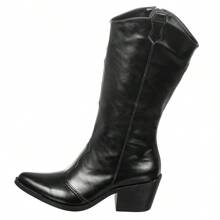 Women's Plain Western Texan Boot Via Birigui - 黑色 - 查看 4