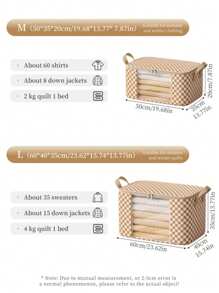 1PC衣物收纳盒家用大容量衣柜衣服整理神器布折叠盒优质面料无异味更健康家居必备神器