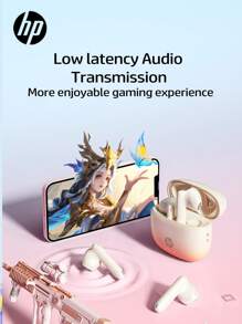 HP New 5.4 Wireless Earbuds, True Wireless In-Ear Headphones, 30 Hours Playtime, Compatible With Apple, Android And Other Devices, Comes With Creative DIY Stickers, Exquisite Gift, Best For Halloween And Christmas, USB Type-C - Orange - View 4