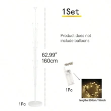 Bộ cột bóng bay đứng sàn, bao gồm chân đế, đế và đèn dây, thích hợp trang trí phông nền tháp bóng bay cho đám cưới, tiệc sinh nhật hoặc tiệc độc thân. - Nhiều màu - Xem 5