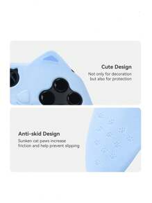 GeekShare 4pcs Cat Claw Silicone Game Controller Protective Cover, With 2 Thumb Grip Caps And 1 Sticker - 藍色 - 查看 3