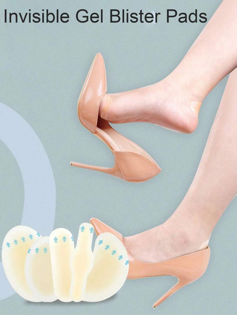 2pcs Softy Invisible Gel Blister Pads,Unisex, Multi Purpose Self-Adhesive Stickers,For Heel & Toe Protection,Hands,Shoulder, Shoes & Sneakers