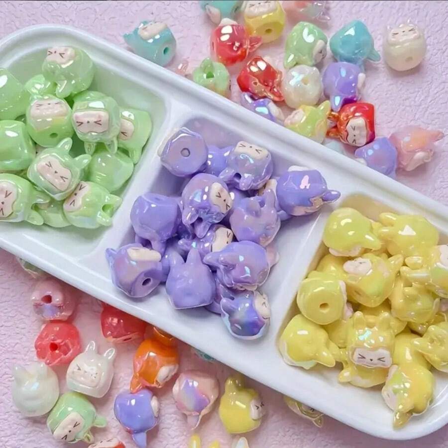10/20pcs Resin Cute Character Charms, DIY Jewelry Making Beads For Artwork And Sewing, Assorted Colors - 20PC - Xem 1