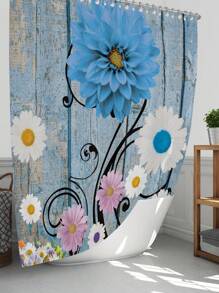 1 Stück / 4 Stücke farbenfrohe abstrakte Blumen Kunstwerke Multifunktions Badezimmer wasserdichter Duschvorhang mit 12 Haken, rutschfeste Badmatte, U-förmige Toilettenvorlage und runde Toilettendeckelabdeckung, Badezimmer Set für alle Szenarien Schulanfang