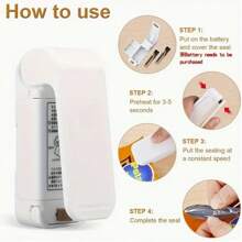 1pc Portable Mini Welding Machine, Food Plastic Bag Sealer Machine, Small Manual Household Heat Sealing Machine (Battery Not Included, Must Be Purchased Separately), Small Snack Vacuum Sealer - Commercial Battery Powered Plastic Food Vacuum Sealer - Compact, Easy To Use, Reusable, Space Saving, No Battery Powered Vacuum Sealer - Suitable For Commercial And Home Use - Kitchen Gadgets And Supplies - Color And Style Random