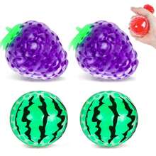 1/4/12/24个装水果挤压球，感官玩具，减压玩具，生日派对礼物，成人减压玩具，礼品袋填充物，皮纳塔填充物，多种款式和颜色可选 - 彩色 - 查看 9