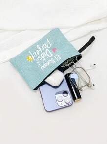 Bộ 2 túi vải lanh màu xanh dương có quai xách, in họa tiết chữ "El-Tiempo Love", quà tặng cá nhân hóa cho kỷ niệm ngày cưới hoặc sinh nhật bạn bè, túi tote thời trang nữ bằng vải canvas có nút cài, chất liệu vải lanh dày dặn. - Màu xanh lam - Xem 6