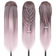 Mannequin Head 26 Inch Training Head Synthetic Fibre Beauty Doll Head Styling Head Hair Braiding Head Hairdresser Training Model Practice Head Hair Mannequin