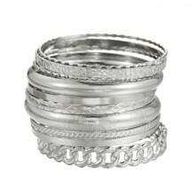 ZJ12486-10 Pieces Of Silver Bracelets