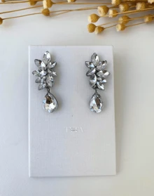 Emerald Green Navy Blue Fuchsia Party Earrings And Ring / Crystal Earrings / Orange Earrings / Brown Earrings / Purple Earrings / Lilac Earrings / Mint Green Earrings / Mint Earrings / Baby Pink Earrings / Pink Earrings / Mocha Mousse Earrings / Marsala Earrings / Red Earrings /  Earrings - 水晶 - 查看 2