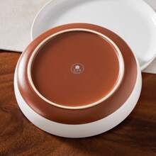 MALACASA 16-Piece Porcelain Dinnerware Set, Plates And Bowls For 4 People - White And Khaki