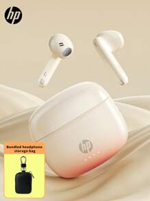 HP New 5.4 Wireless Earbuds, True Wireless In-Ear Headphones, 30 Hours Playtime, Compatible With Apple, Android And Other Devices, Comes With Creative DIY Stickers, Exquisite Gift, Best For Halloween And Christmas, USB Type-C - Orange - View 16