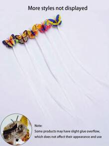 8pcs-Glow In The Dark Hair Extensions Clip, Luminous Colored Led Light Fiber Optic Hair Braid Barrettes, Party Butterfly Hair Clips Synthetic Neon Fake Hair Clips Highlight Hair Accessories For DIY Women, Music Festival Dance Floor Party Dress Up, Bar Concert, Beach Vacation Leisure Cruise Party, Gift To Friends, Nightclub Disco,Back To Classroom Party Favors, Everyday Fashion Accessory - Multicolor - View 10