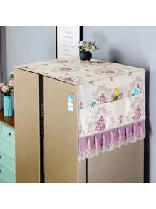1 Stück 65*170cm Niedlicher Bären Muster Kühlschrankabdeckung für Doppeltür Kühlschrank