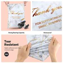 50Pcs Large Poly Mailers 14.5 X 19, Cute Shipping Bags For Small Business Clothing Mailers Poly Bags Poly Mailer Plastic Mailing Bags, Big Polymailers Package Bags Shipping Envelopes Mailers - Marble - 查看 4